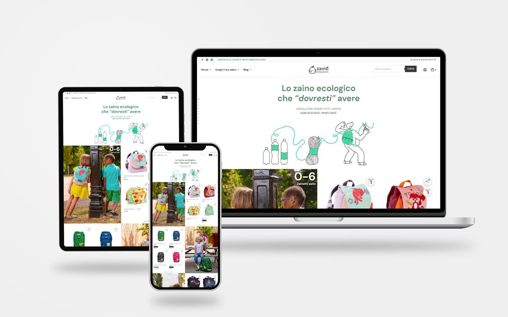 Sito Web E Commerce Zaino Ecologico Webmt