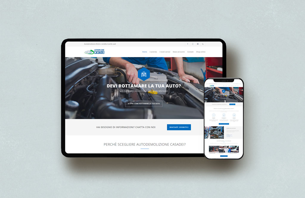 Sviluppo Sito Autodemolizione Casadei Webmt